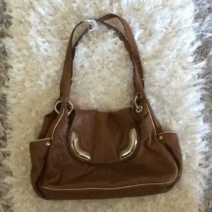 Genuine Leather Brown/Tan B. Makowsky Shoulder Bag